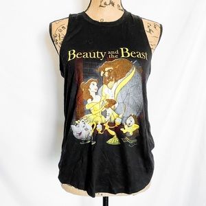 Beauty & the beast black tank top